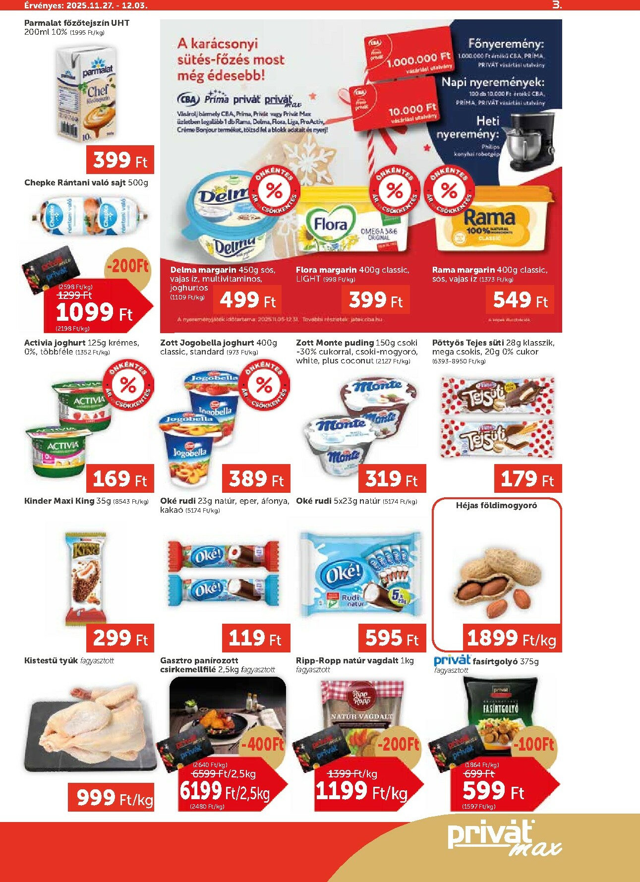 privat-elelmiszer - Privát Max akciós újság, érvényes 11.27. - 12.03. - page: 3