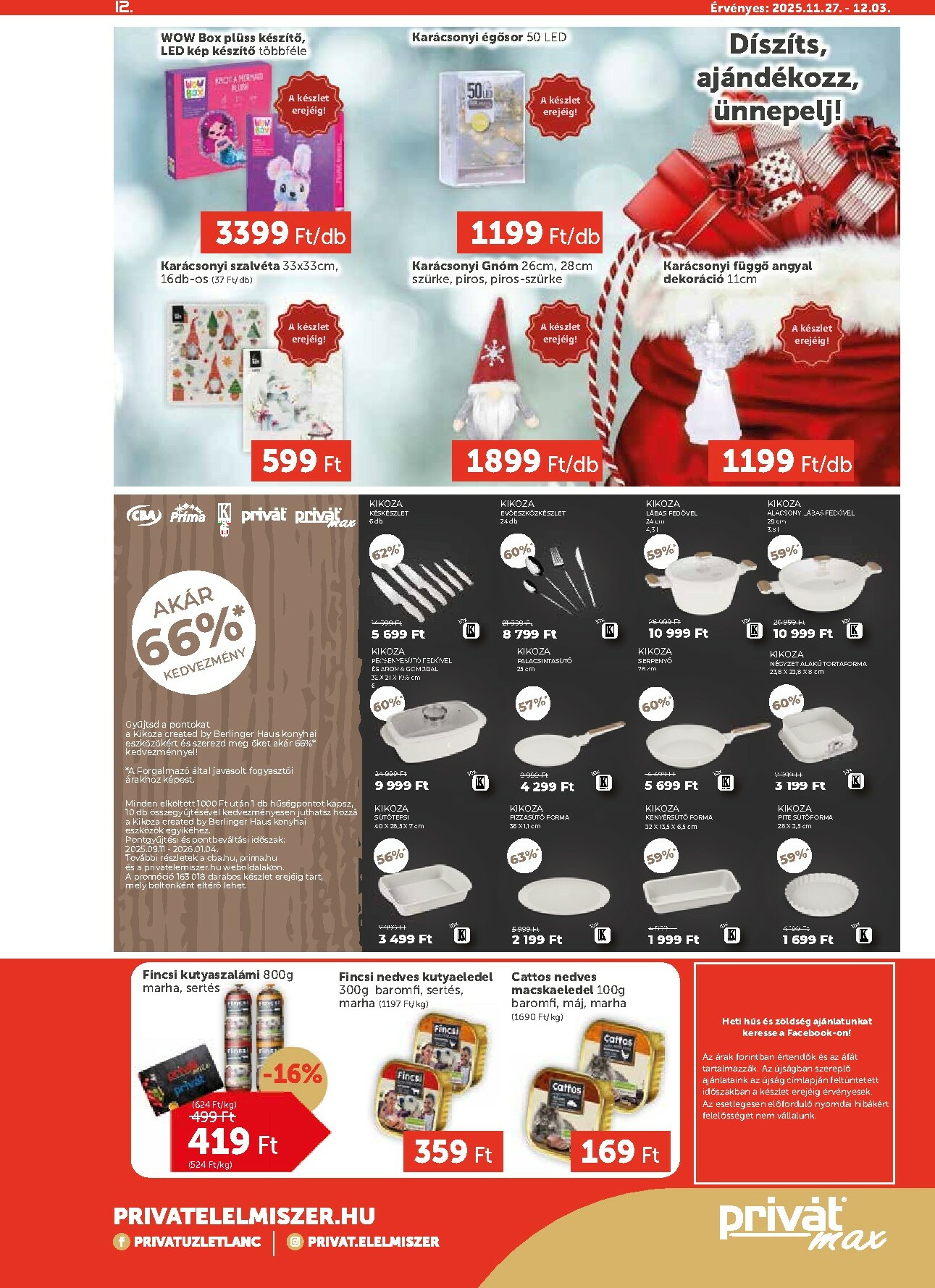 privat-elelmiszer - Privát Max akciós újság, érvényes 11.27. - 12.03. - page: 12