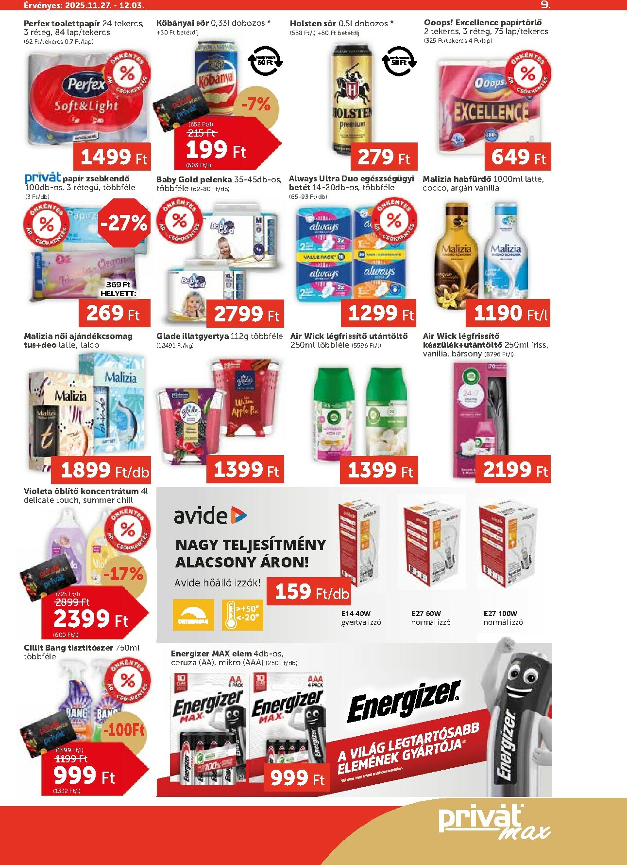 privat-elelmiszer - Privát Max akciós újság, érvényes 11.27. - 12.03. - page: 9