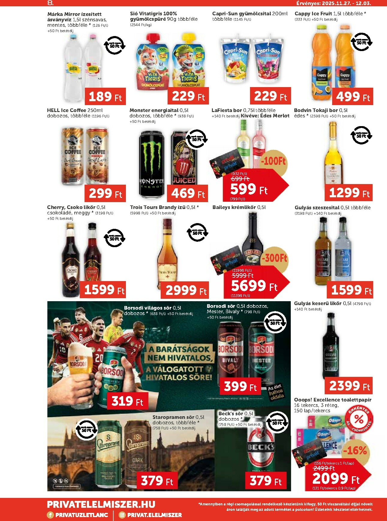 privat-elelmiszer - Privát Max akciós újság, érvényes 11.27. - 12.03. - page: 8