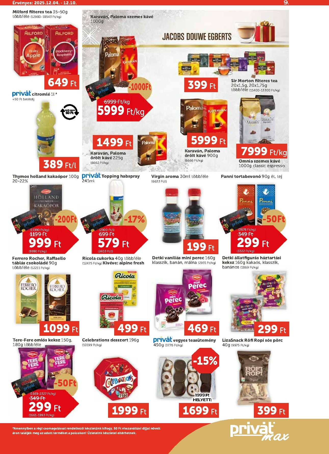 privat-elelmiszer - Privát Max akciós újság, érvényes 12.04. - 12.10. - page: 9