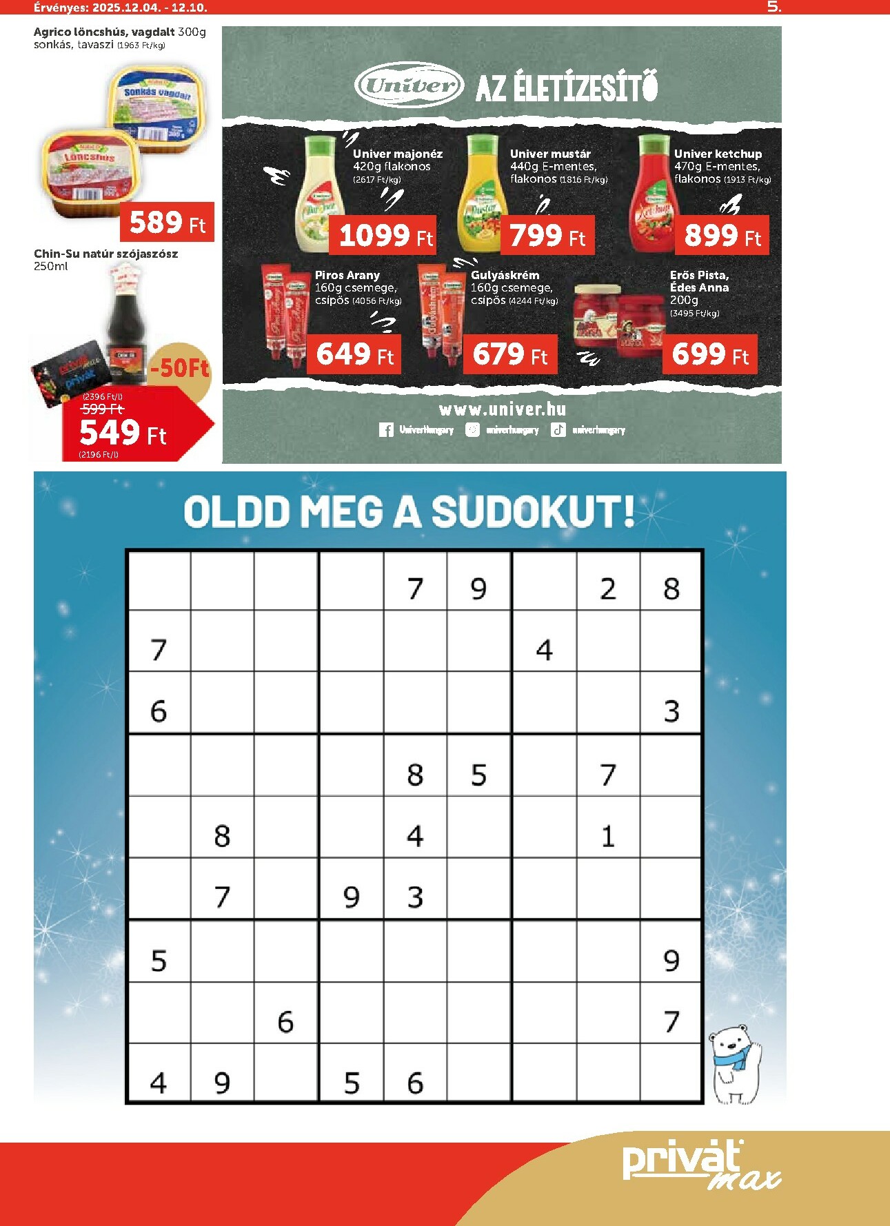 privat-elelmiszer - Privát Max akciós újság, érvényes 12.04. - 12.10. - page: 5