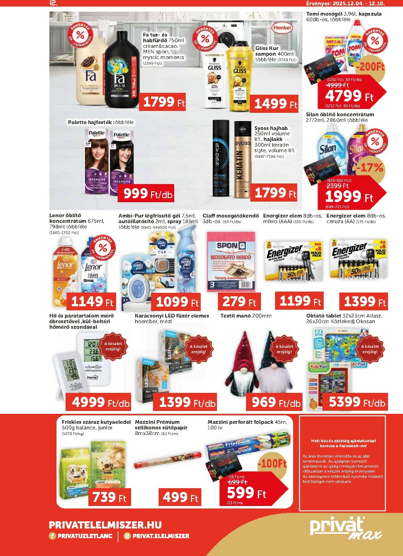 privat-elelmiszer - Privát Max akciós újság, érvényes 12.04. - 12.10. - page: 12