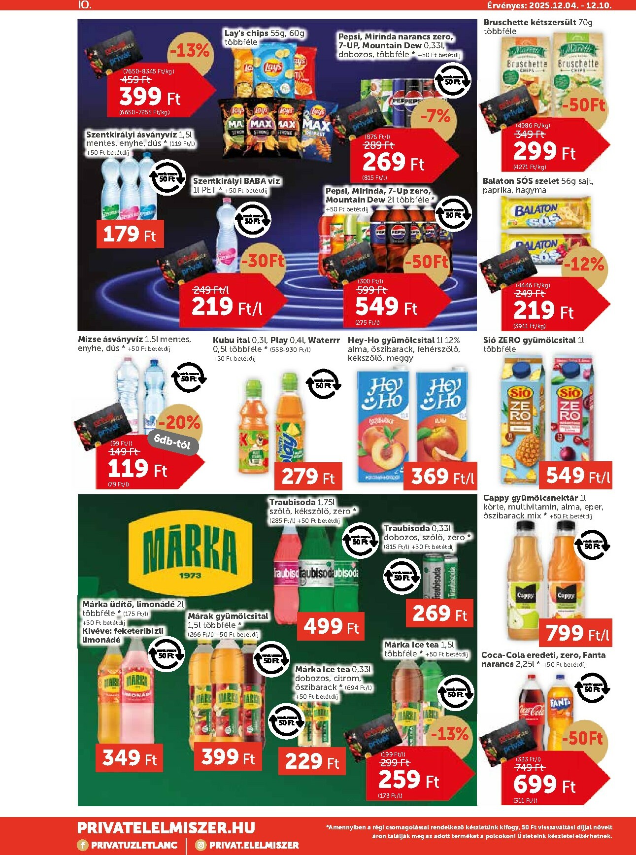 privat-elelmiszer - Privát Max akciós újság, érvényes 12.04. - 12.10. - page: 10