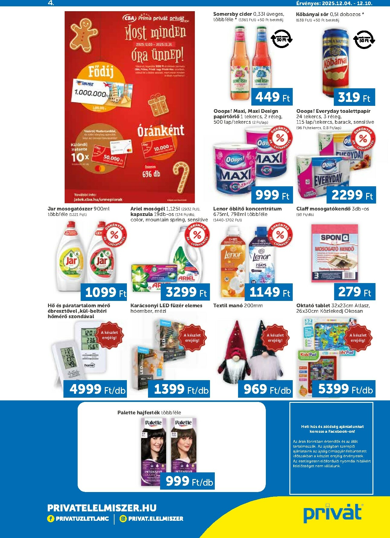 privat-elelmiszer - Privát akciós újság, érvényes 12.04. - 12.10. - page: 4