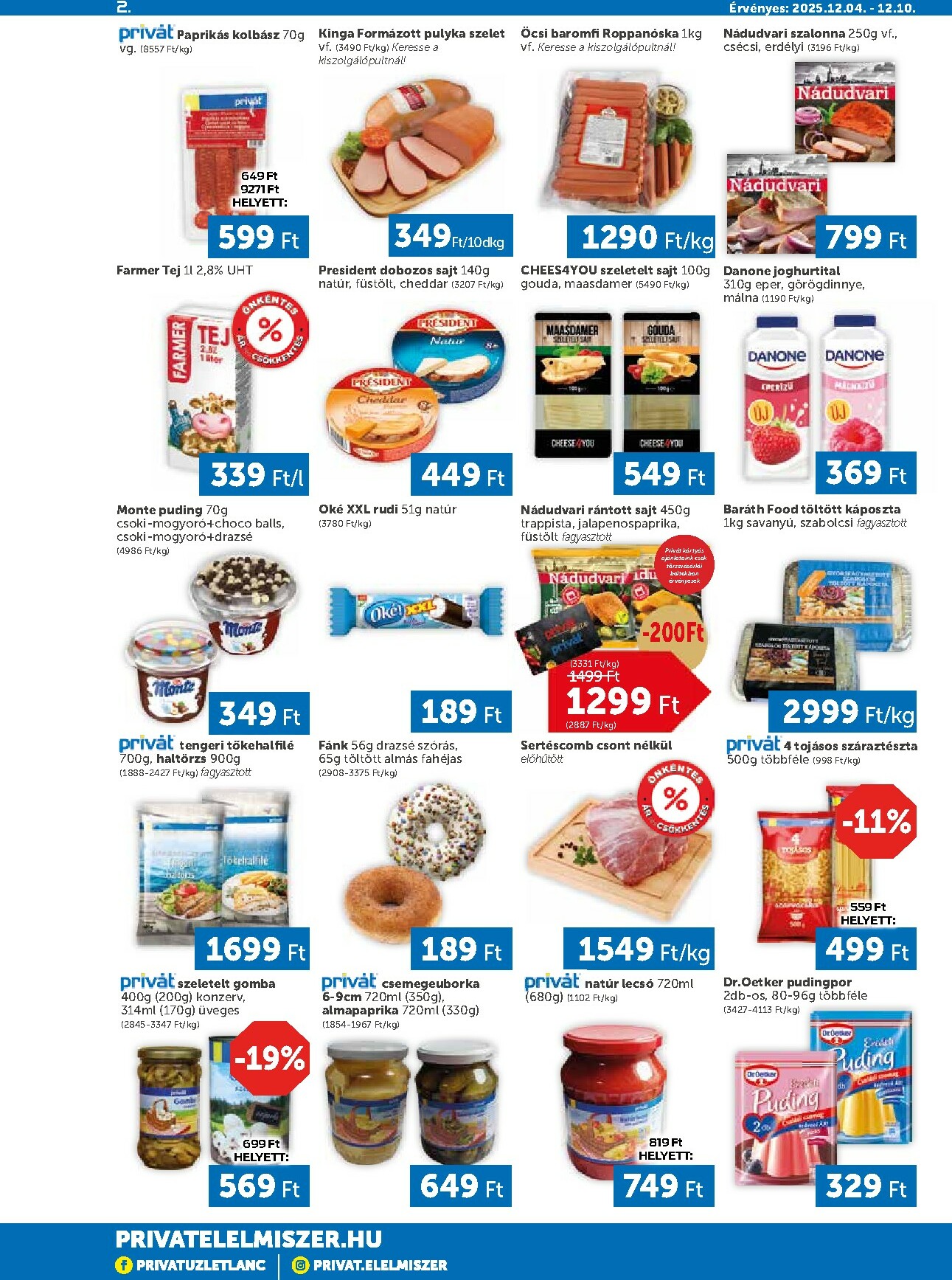 privat-elelmiszer - Privát akciós újság, érvényes 12.04. - 12.10. - page: 2