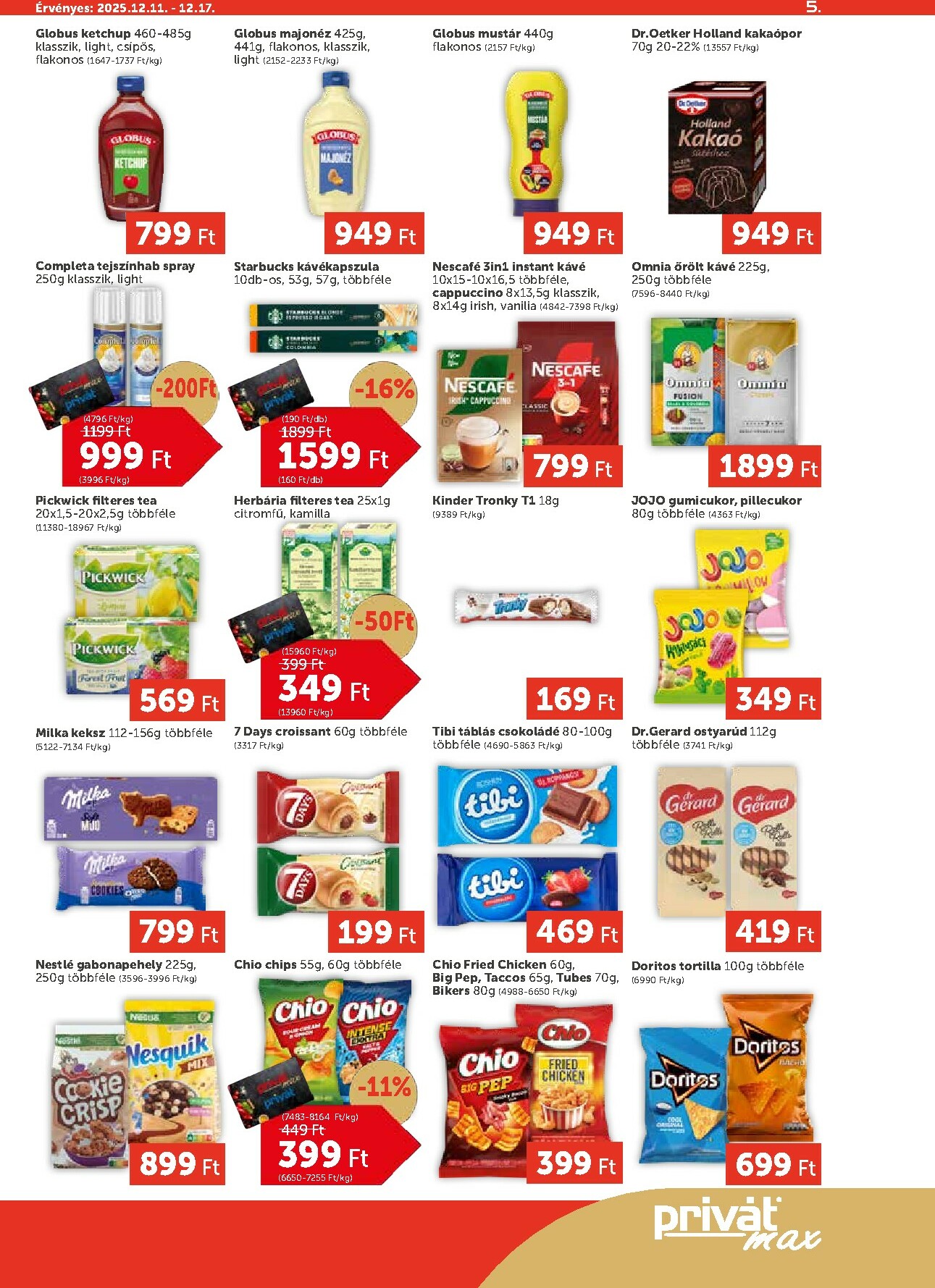 privat-elelmiszer - Privát Max akciós újság, érvényes 12.11. - 12.17. - page: 5