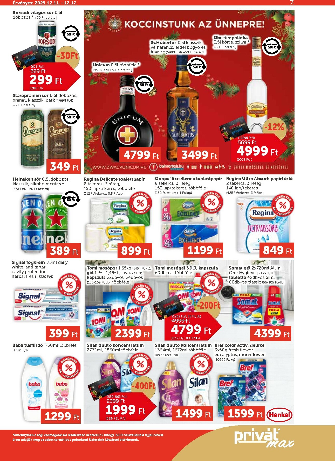 privat-elelmiszer - Privát Max akciós újság, érvényes 12.11. - 12.17. - page: 7