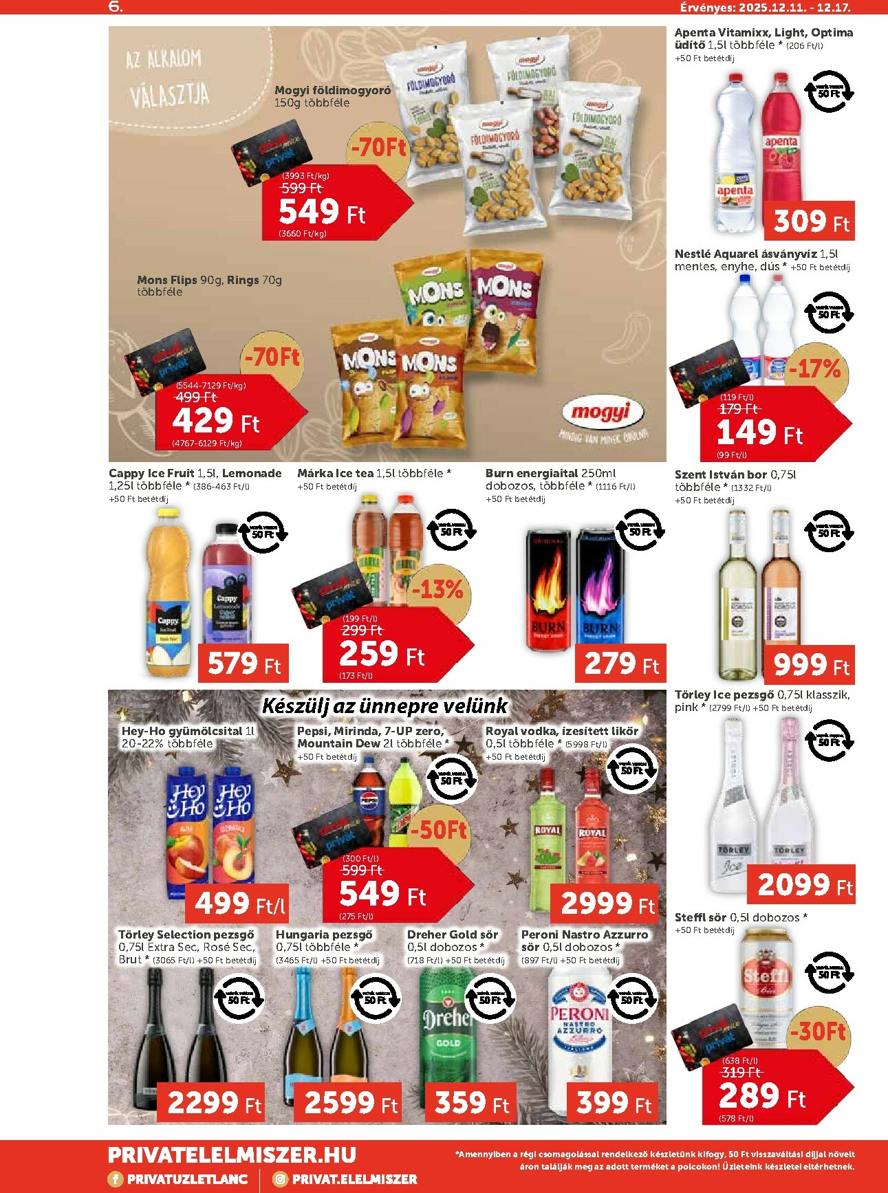 privat-elelmiszer - Privát Max akciós újság, érvényes 12.11. - 12.17. - page: 6