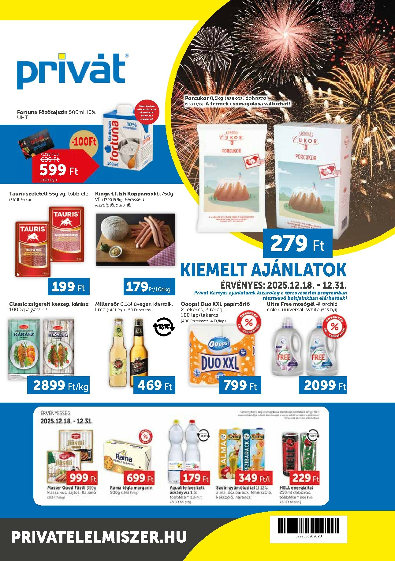 privat-elelmiszer - Privát akciós újság, érvényes 12.18. - 12.31.