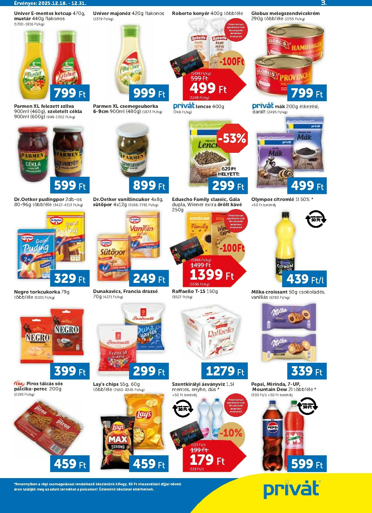privat-elelmiszer - Privát akciós újság, érvényes 12.18. - 12.31. - page: 3