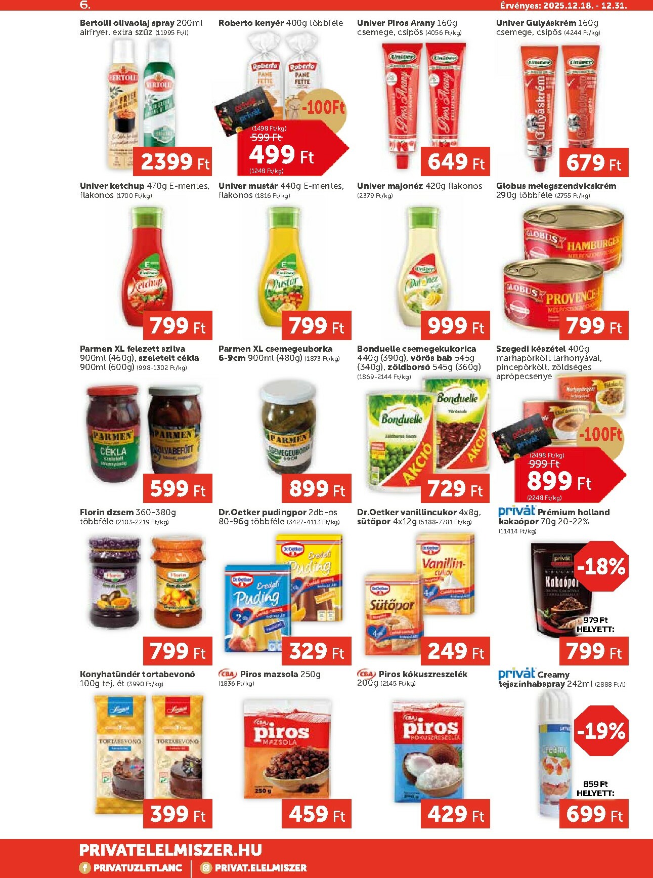 privat-elelmiszer - Privát Max akciós újság, érvényes 12.18. - 12.31. - page: 6