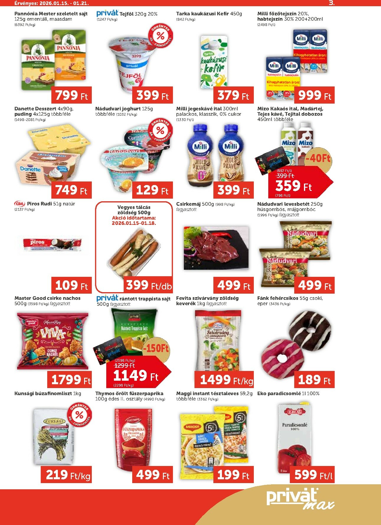 privat-elelmiszer - Privát Max akciós újság, érvényes 01.15. - 01.21. - page: 3