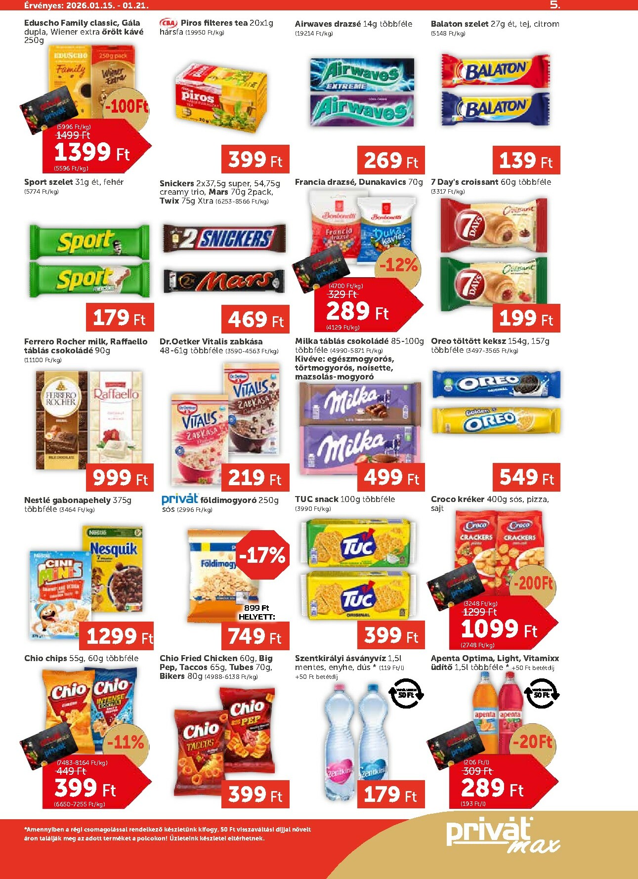 privat-elelmiszer - Privát Max akciós újság, érvényes 01.15. - 01.21. - page: 5