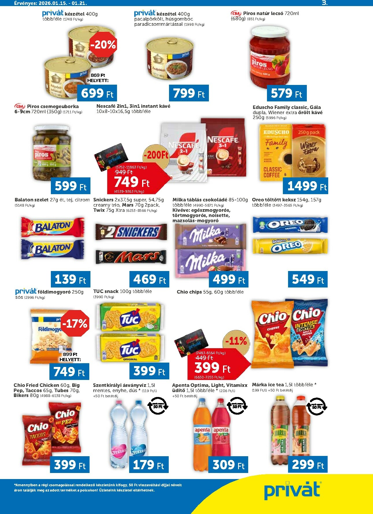 privat-elelmiszer - Privát akciós újság, érvényes 01.15. - 01.21. - page: 3