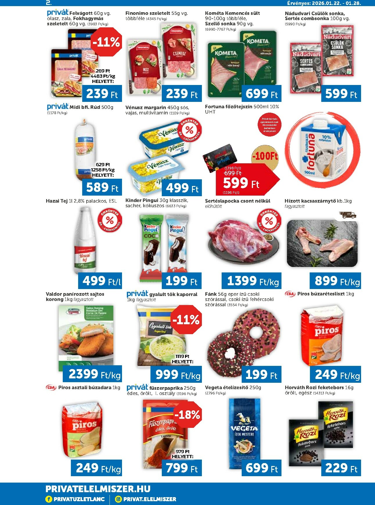 privat-elelmiszer - Privát akciós újság, érvényes 01.22. - 01.28. - page: 2