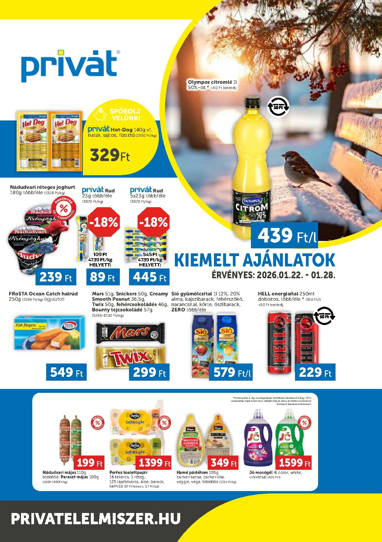 privat-elelmiszer - Privát - Bács-Kiskun, Békés, Csongrád-Csanád, Tolna, Baranya, Somogy vármegye akciós újság, érvényes 01.22. - 01.28.