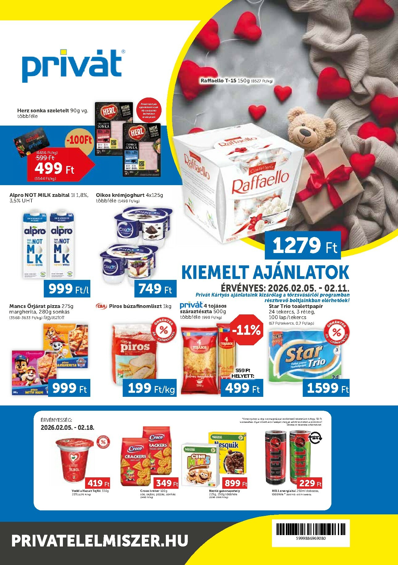 privat-elelmiszer - Privát akciós újság, érvényes 2026.02.05. - 2026.02.11. - page: 1