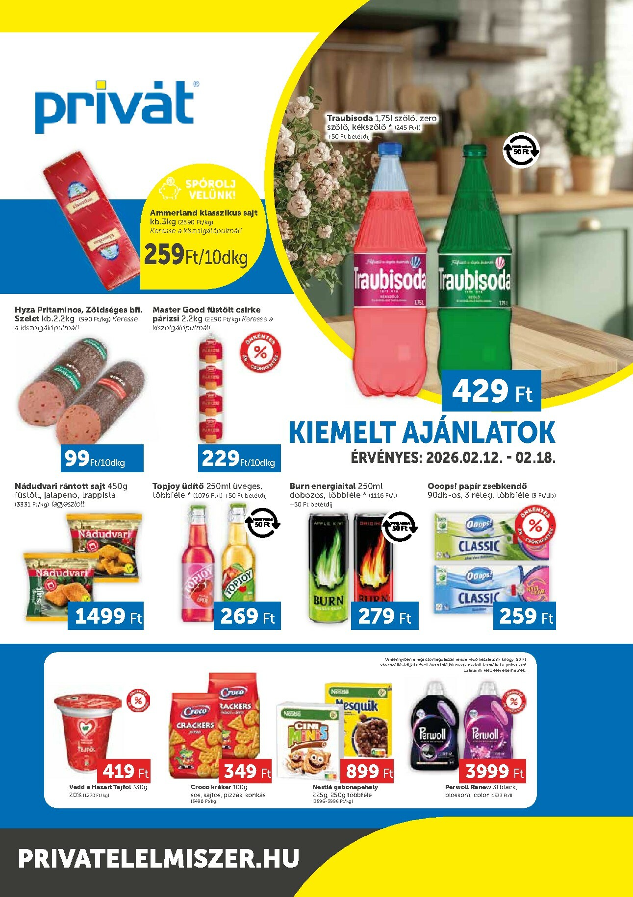 privat-elelmiszer - Privát - Bács-Kiskun, Békés, Csongrád-Csanád, Tolna, Baranya, Somogy vármegye akciós újság, érvényes 2026.02.12. - 2026.02.18.