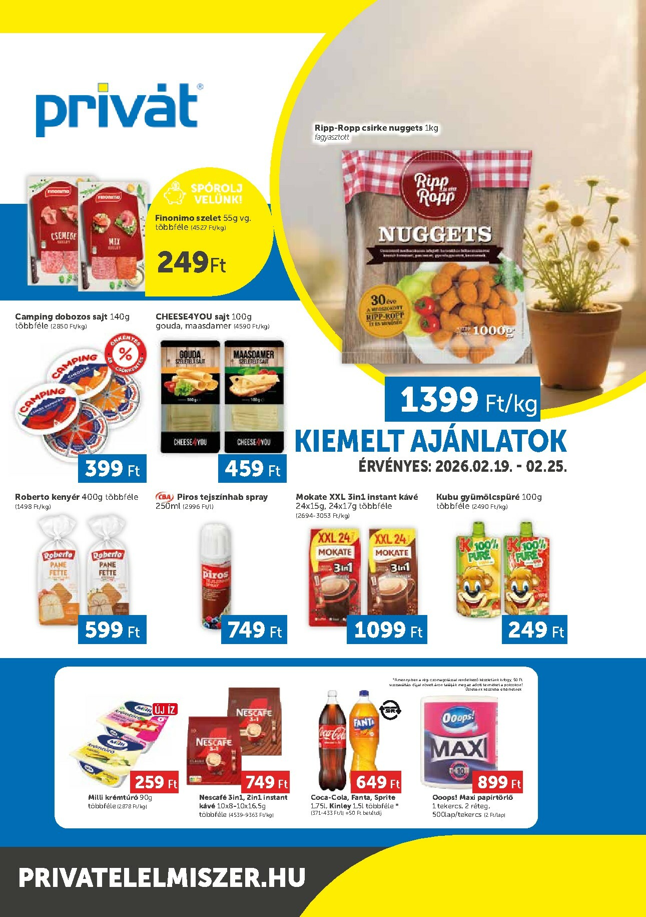 privat-elelmiszer - Privát - Bács-Kiskun, Békés, Csongrád-Csanád, Tolna, Baranya, Somogy vármegye akciós újság, érvényes 2026.02.19. - 2026.02.25.