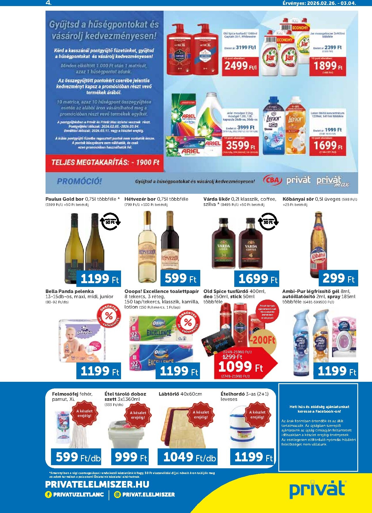 privat-elelmiszer - Privát akciós újság, érvényes 2026.02.26. - 2026.03.04. - page: 4