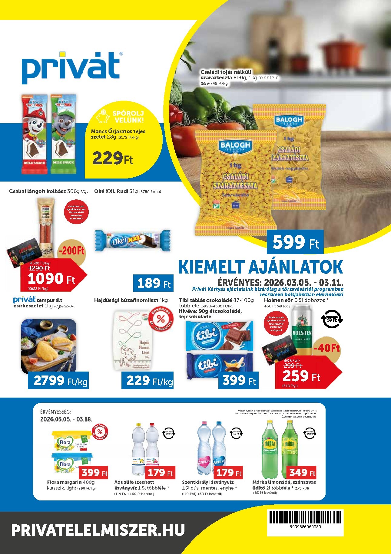 privat-elelmiszer - Privát akciós újság, érvényes 2026.03.05. - 2026.03.11.