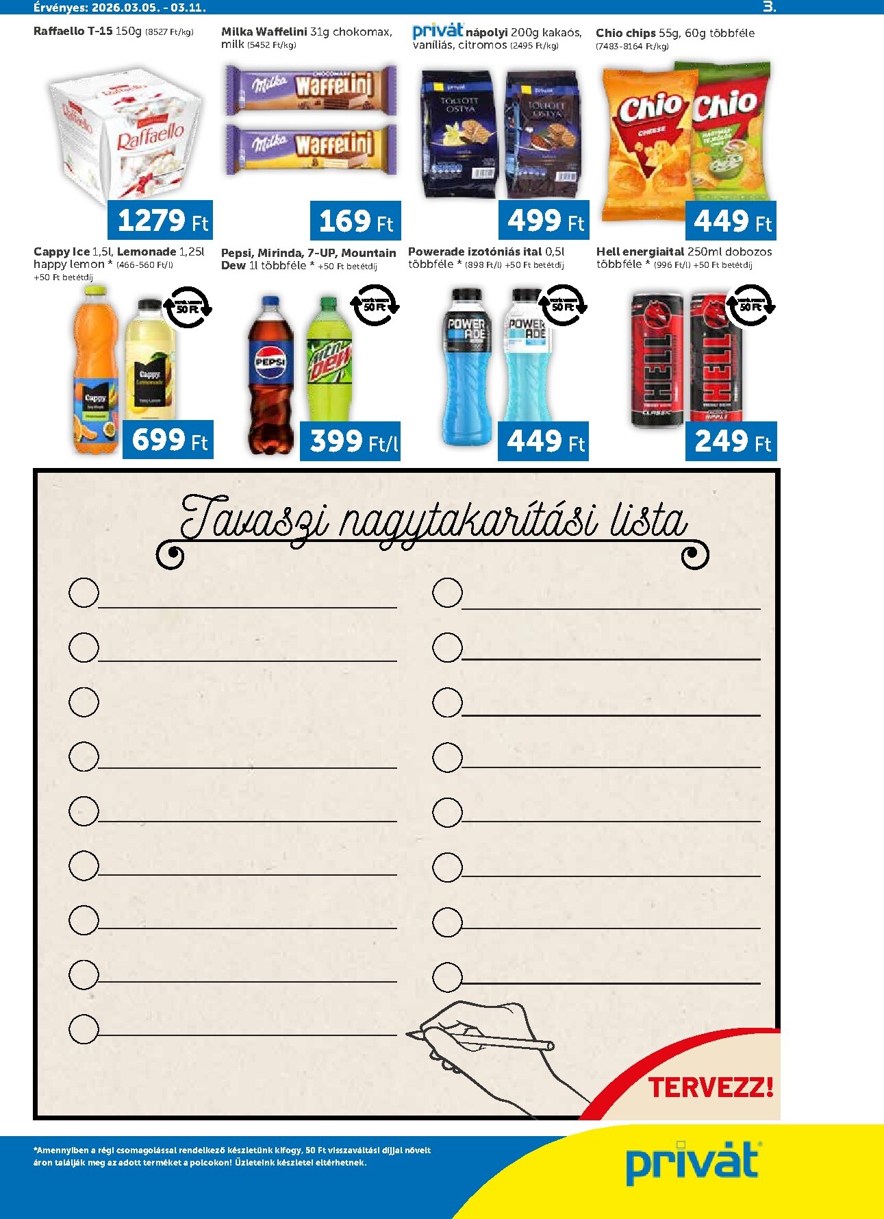 privat-elelmiszer - Privát - Bács-Kiskun, Békés, Csongrád-Csanád, Tolna, Baranya, Somogy vármegye akciós újság, érvényes 2026.03.05. - 2026.03.11. - page: 3