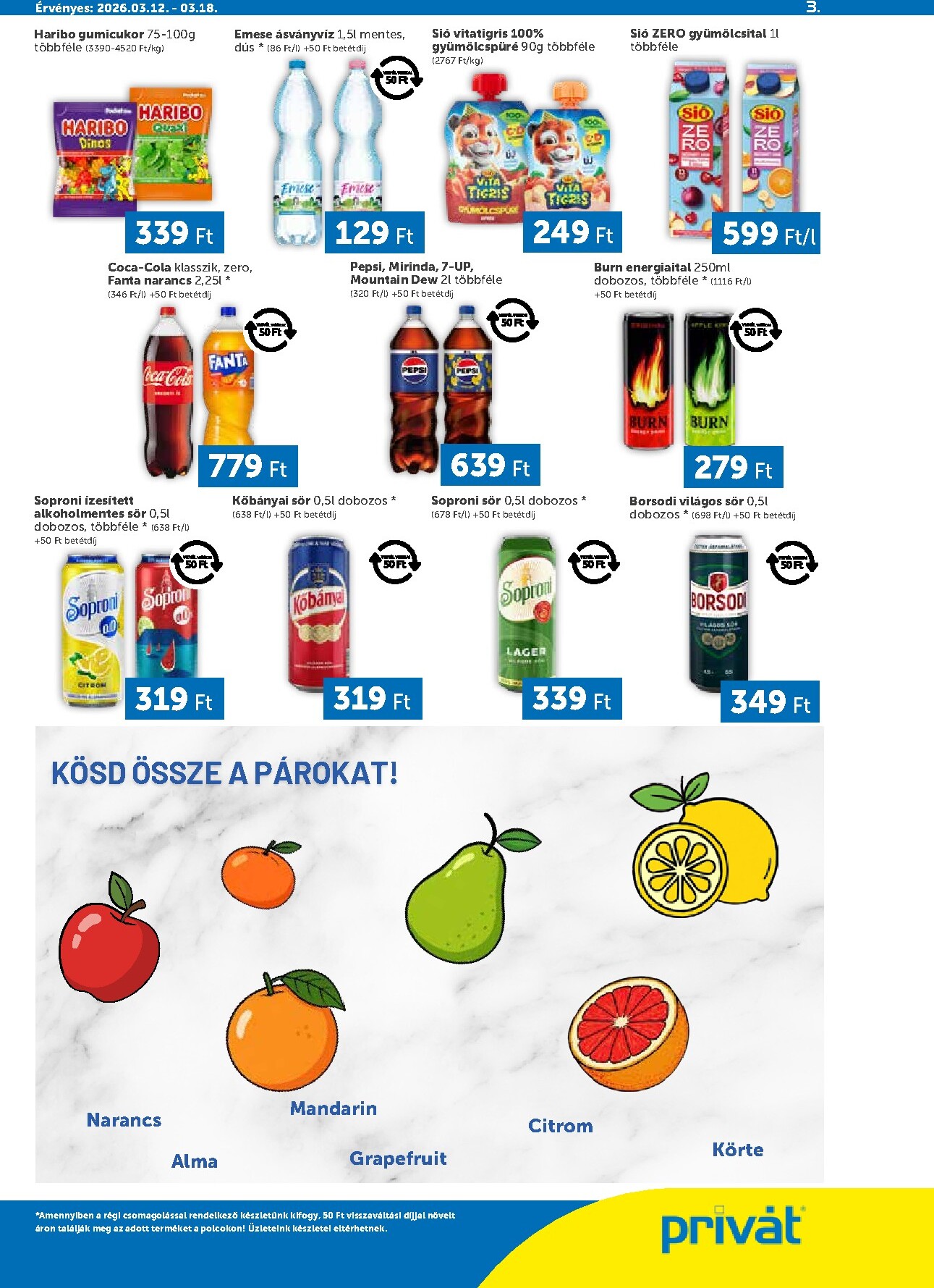 privat-elelmiszer - Privát akciós újság, érvényes 2026.03.12. - 2026.03.18. - page: 3