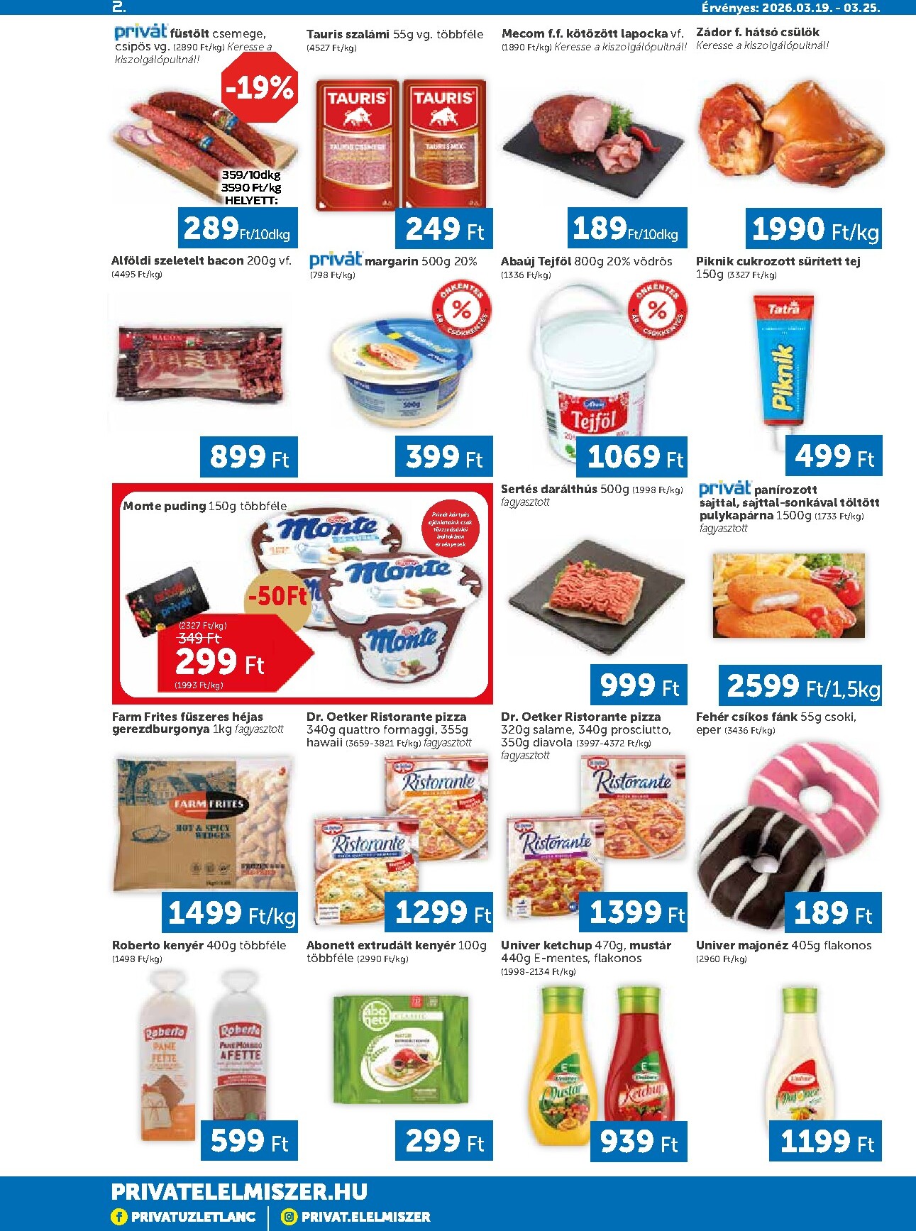 privat-elelmiszer - Privát akciós újság, érvényes 2026.03.19. - 2026.03.25. - page: 2