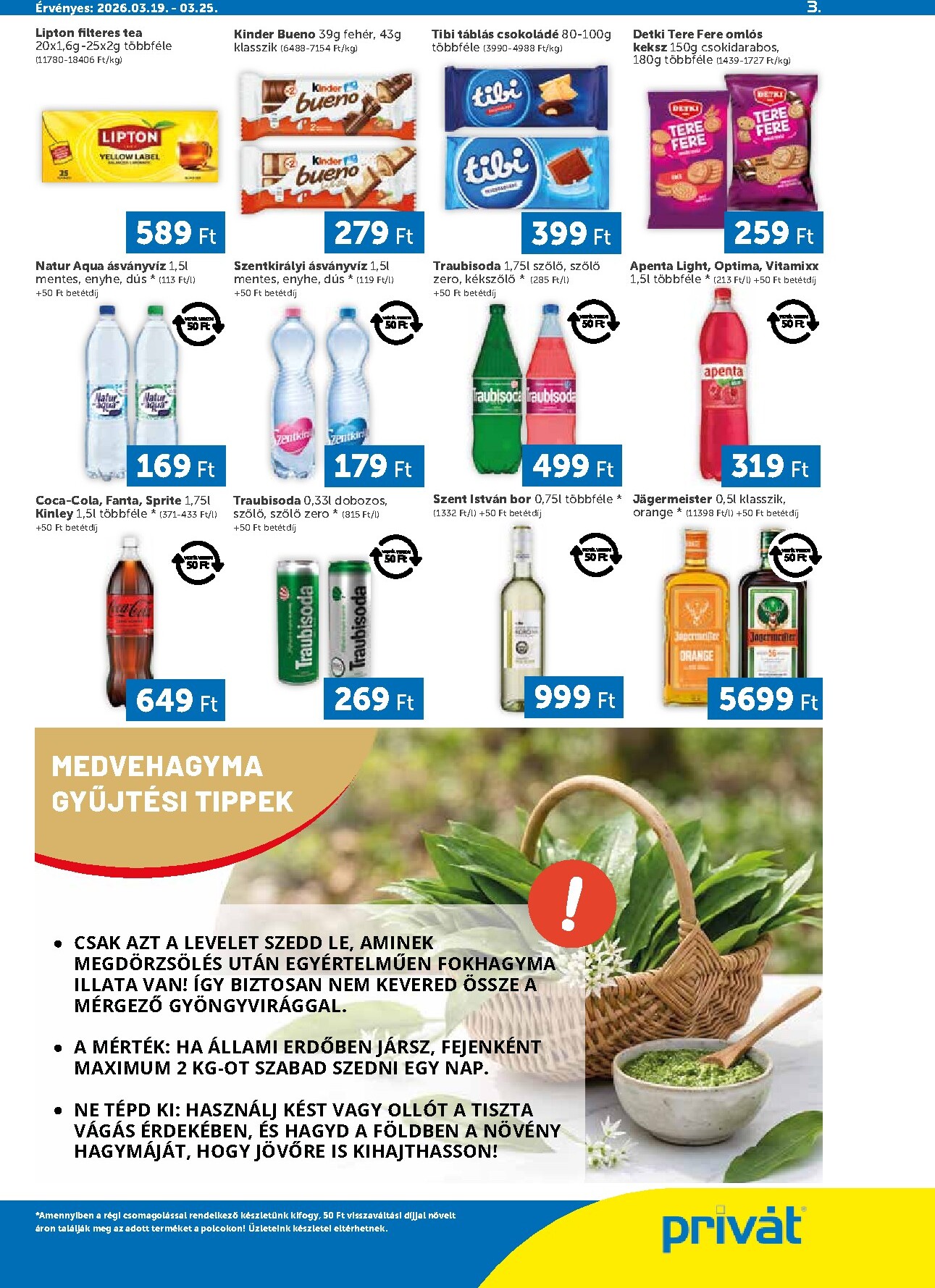 privat-elelmiszer - Privát - Bács-Kiskun, Békés, Csongrád-Csanád, Tolna, Baranya, Somogy vármegye akciós újság, érvényes 2026.03.19. - 2026.03.25. - page: 3