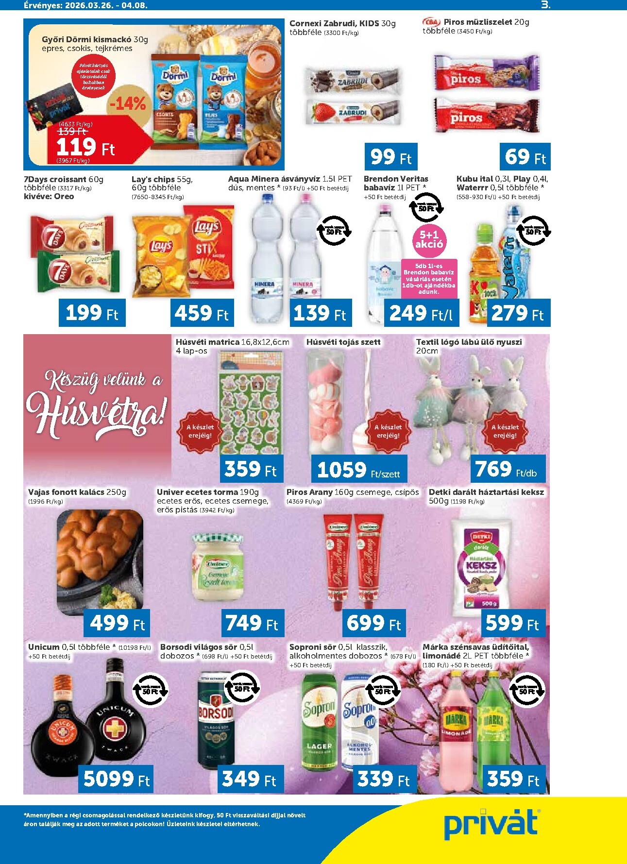 privat-elelmiszer - Privát akciós újság, érvényes 2026.03.26. - 2026.04.08. - page: 3