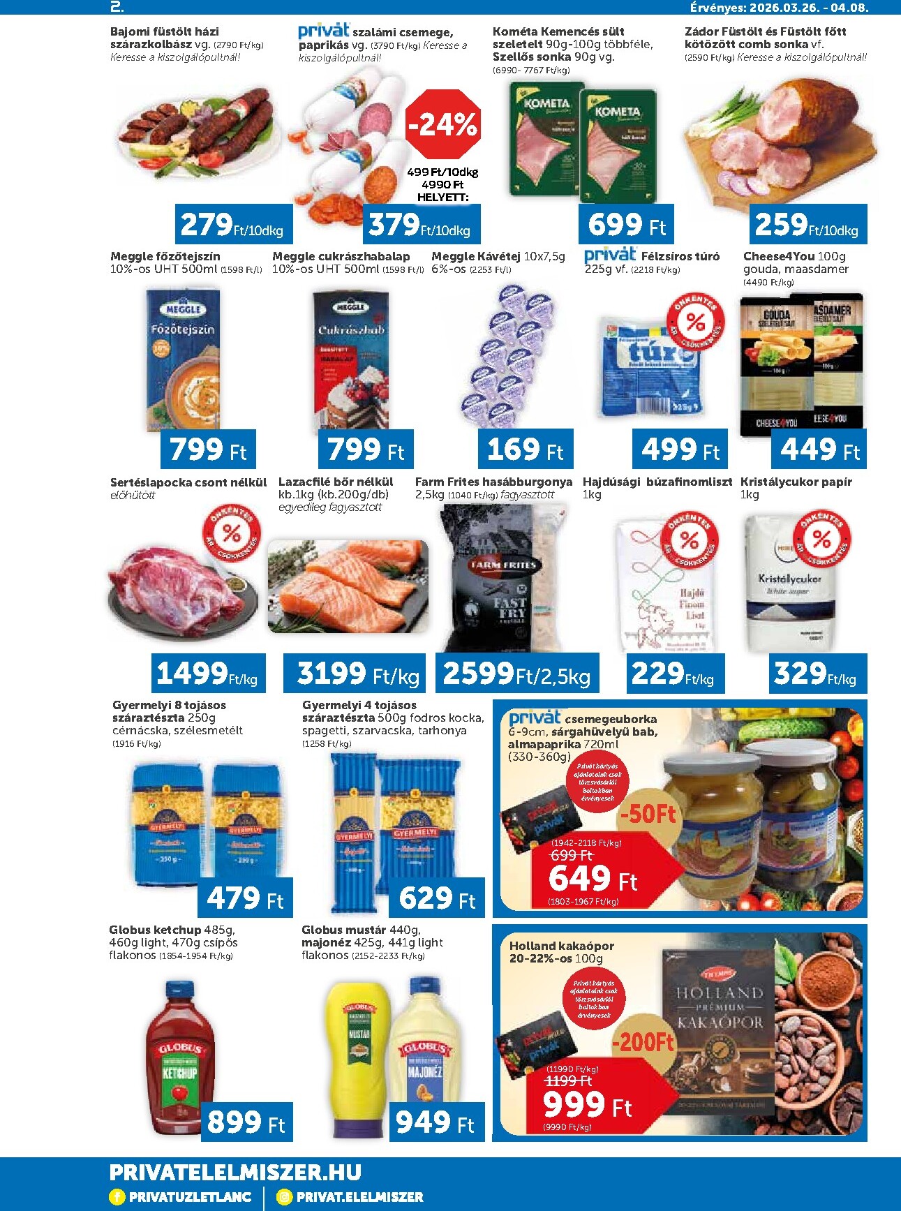 privat-elelmiszer - Privát akciós újság, érvényes 2026.03.26. - 2026.04.08. - page: 2