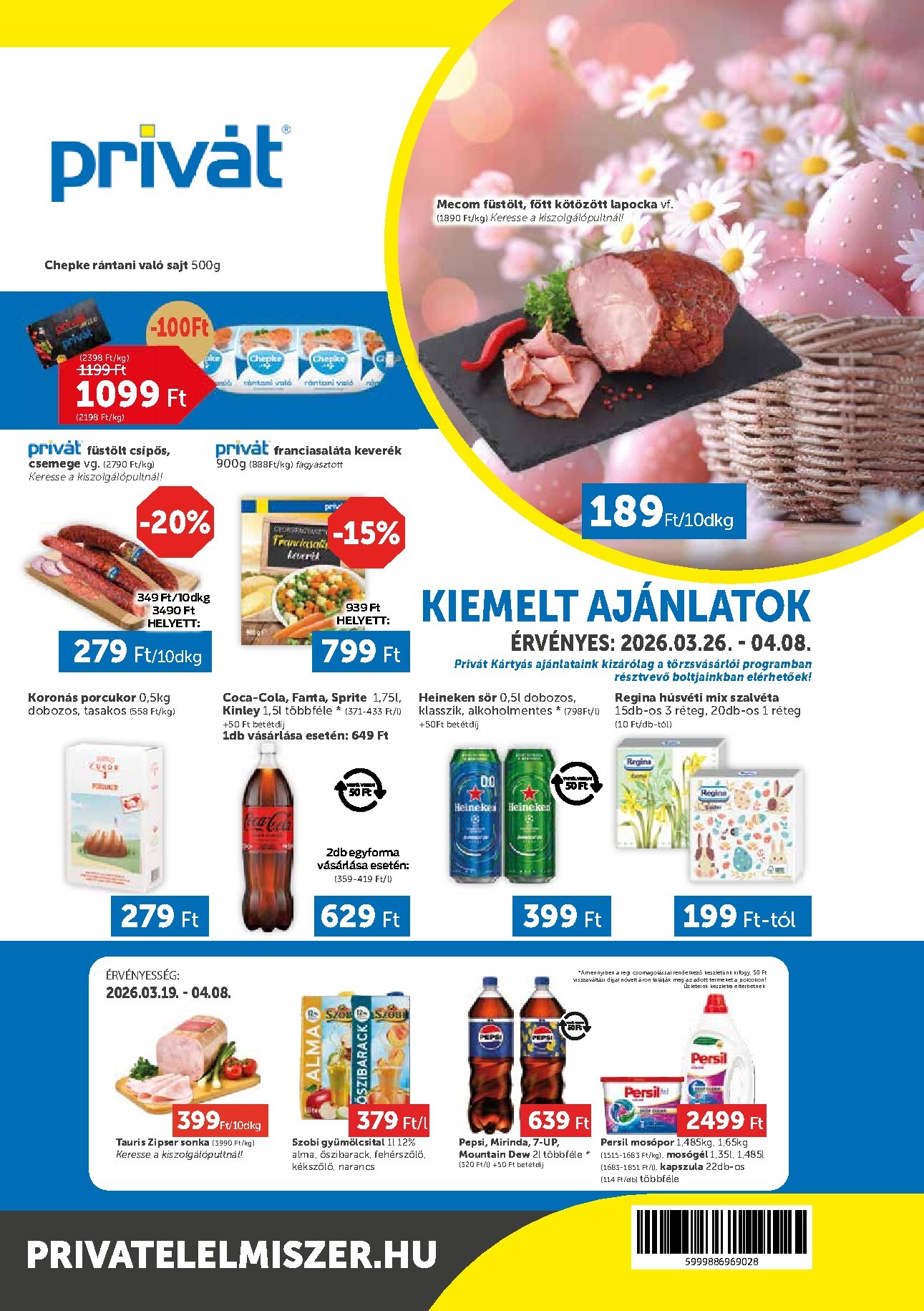 privat-elelmiszer - Privát akciós újság, érvényes 2026.03.26. - 2026.04.08. - page: 1