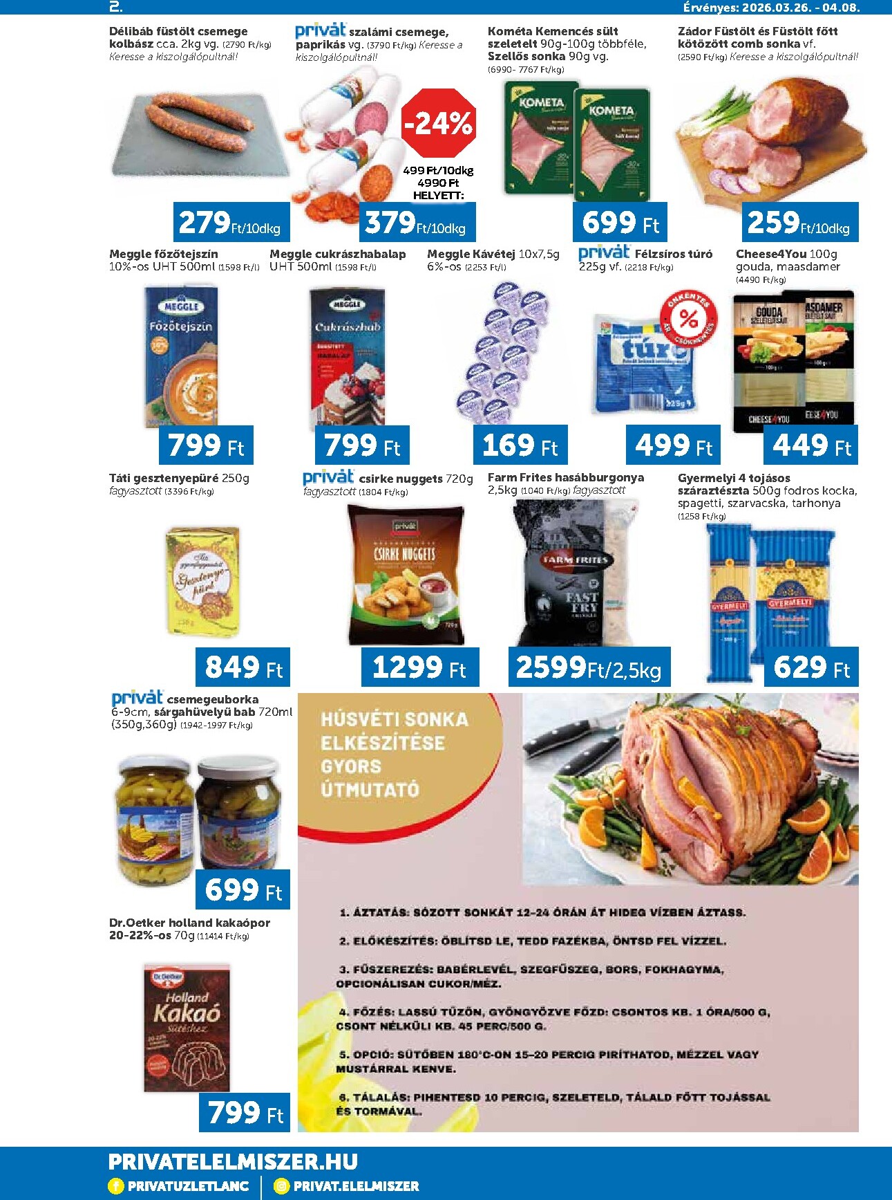 privat-elelmiszer - Privát - Bács-Kiskun, Békés, Csongrád-Csanád, Tolna, Baranya, Somogy vármegye akciós újság, érvényes 2026.03.26. - 2026.04.08. - page: 2