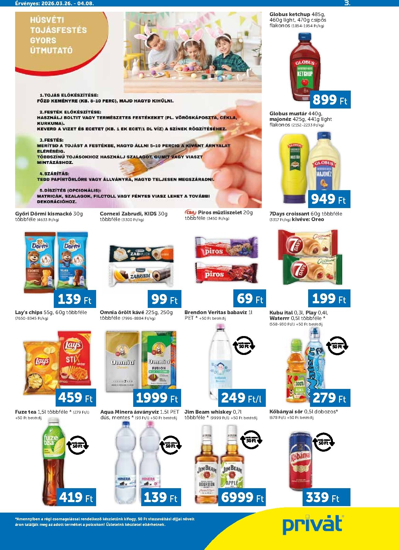 privat-elelmiszer - Privát - Bács-Kiskun, Békés, Csongrád-Csanád, Tolna, Baranya, Somogy vármegye akciós újság, érvényes 2026.03.26. - 2026.04.08. - page: 3