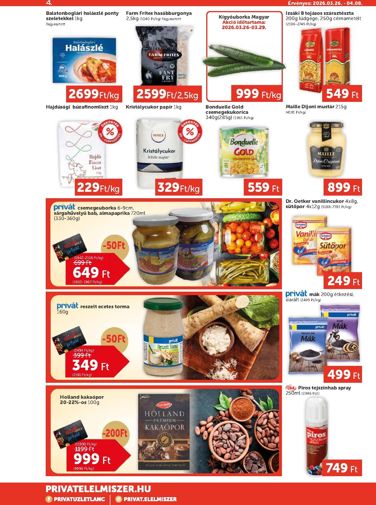 privat-elelmiszer - Privát Max akciós újság, érvényes 2026.03.26. - 2026.04.08. - page: 4