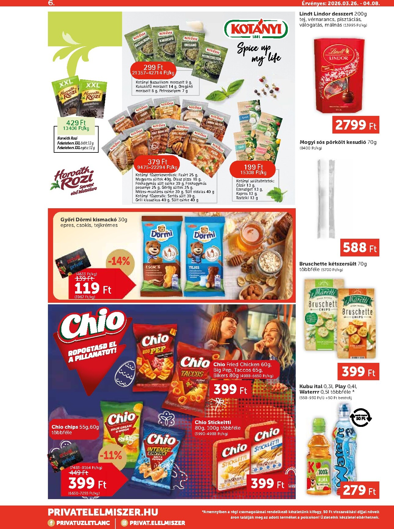 privat-elelmiszer - Privát Max akciós újság, érvényes 2026.03.26. - 2026.04.08. - page: 6