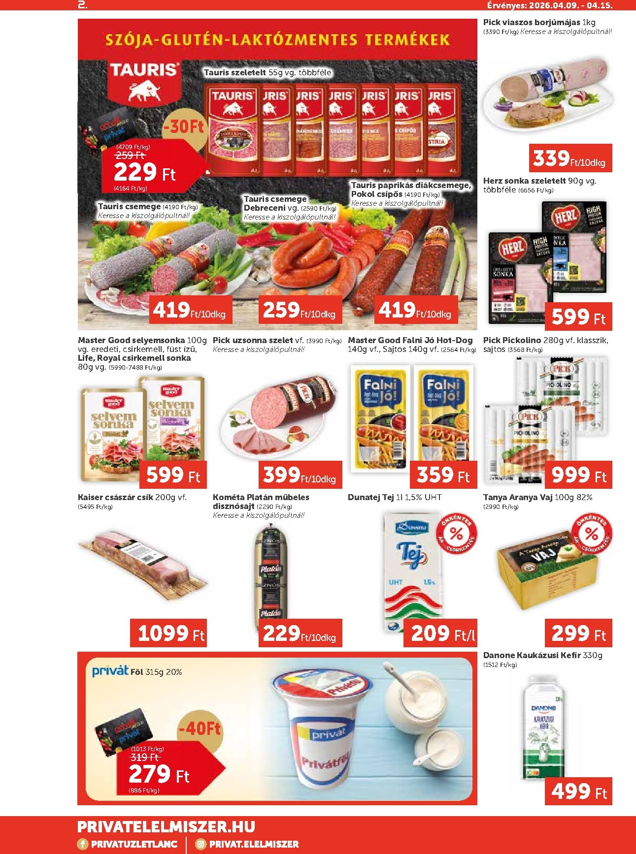 privat-elelmiszer - Privát Max akciós újság, érvényes 2026.04.09. - 2026.04.15. - page: 2