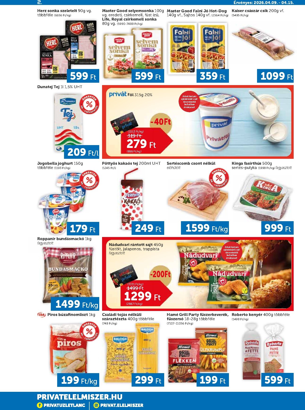 privat-elelmiszer - Privát akciós újság, érvényes 2026.04.09. - 2026.04.15. - page: 2