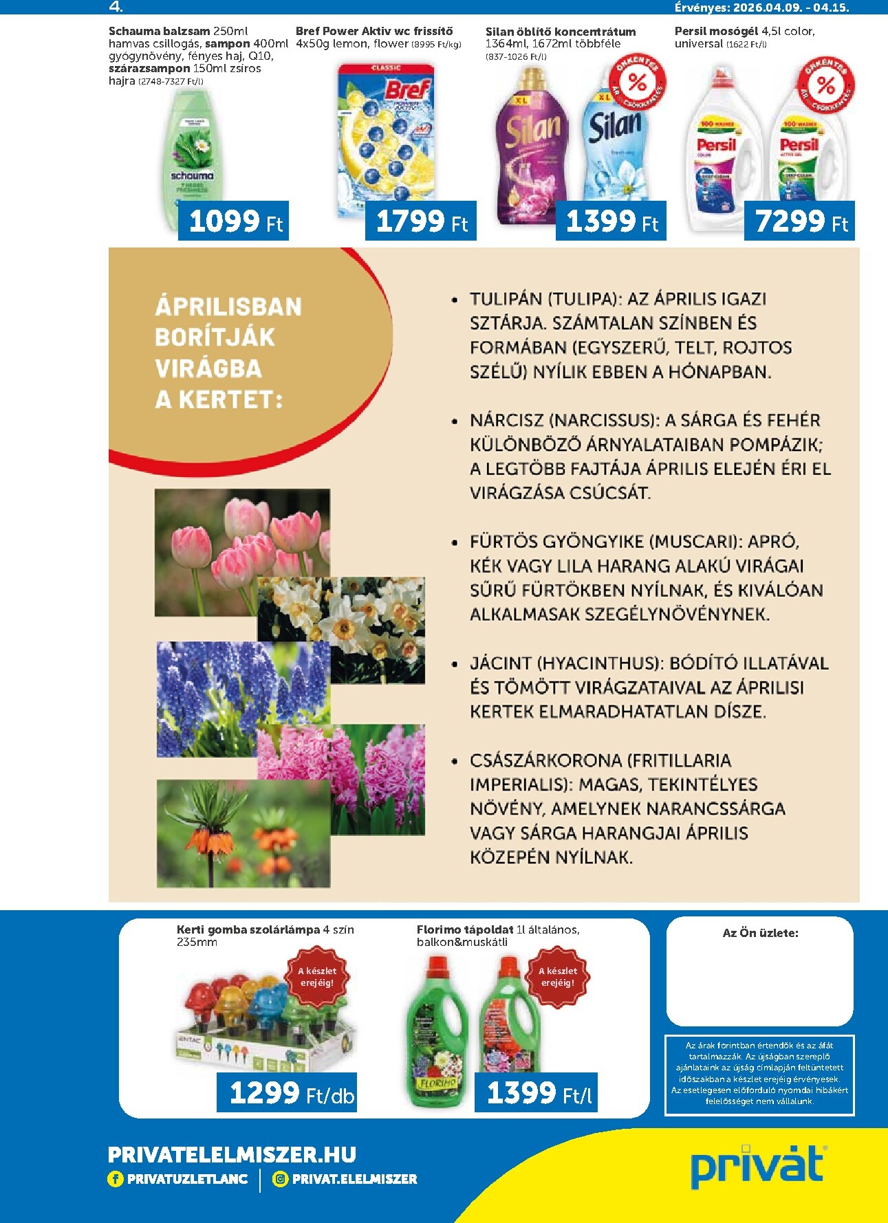 privat-elelmiszer - Aktuális Privát - Bács-Kiskun, Békés, Csongrád-Csanád, Tolna, Baranya, Somogy vármegye szórólap érvényes csütörtöktől 2026.04.09.-től szerdától 2026.04.15.-ig - page: 4