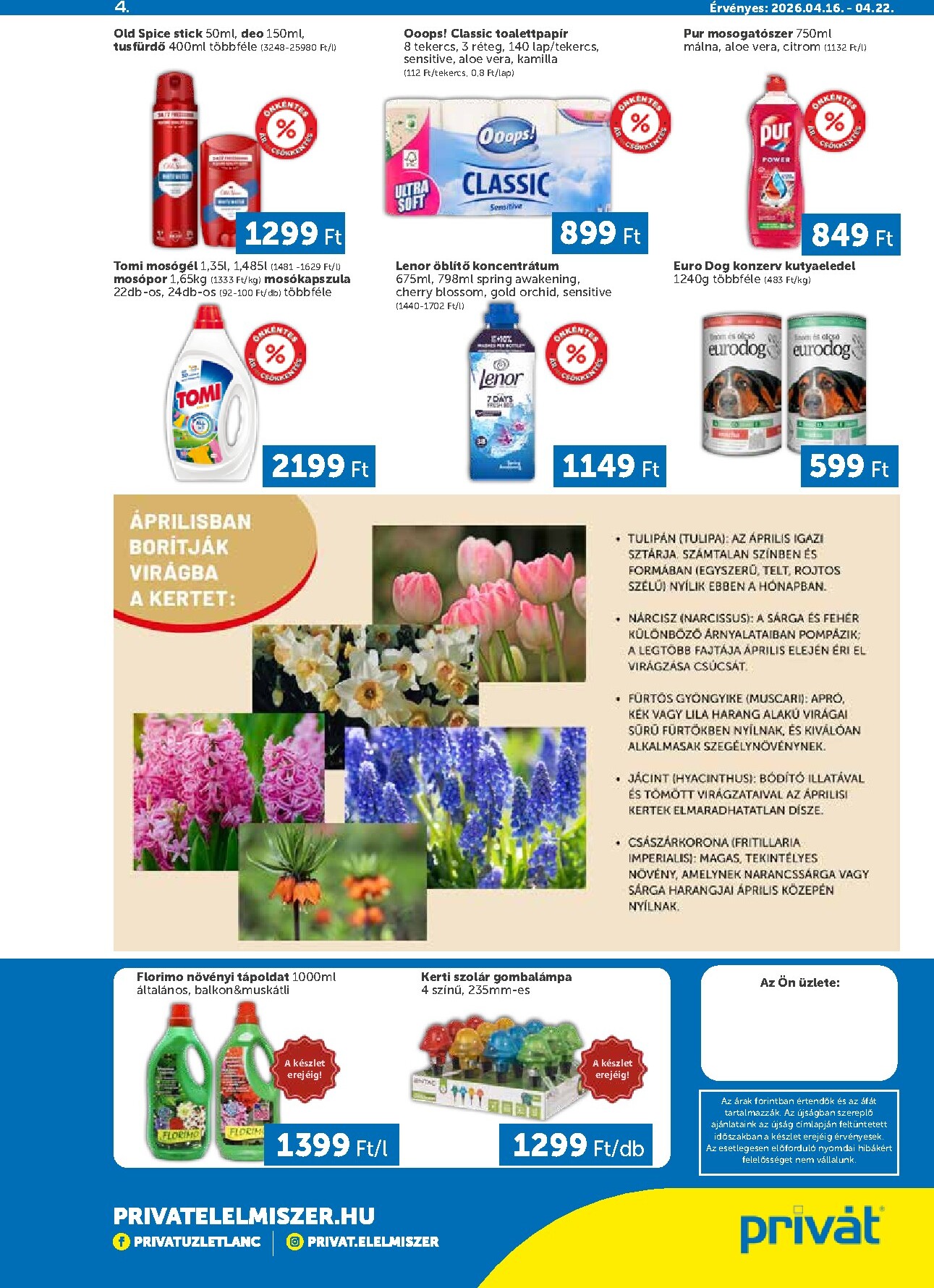 privat-elelmiszer - A jövőbeli Privát akciós újság csütörtöktől 2026.04.16.-tól szerdától 2026.04.22.-ig érvényes. - page: 4