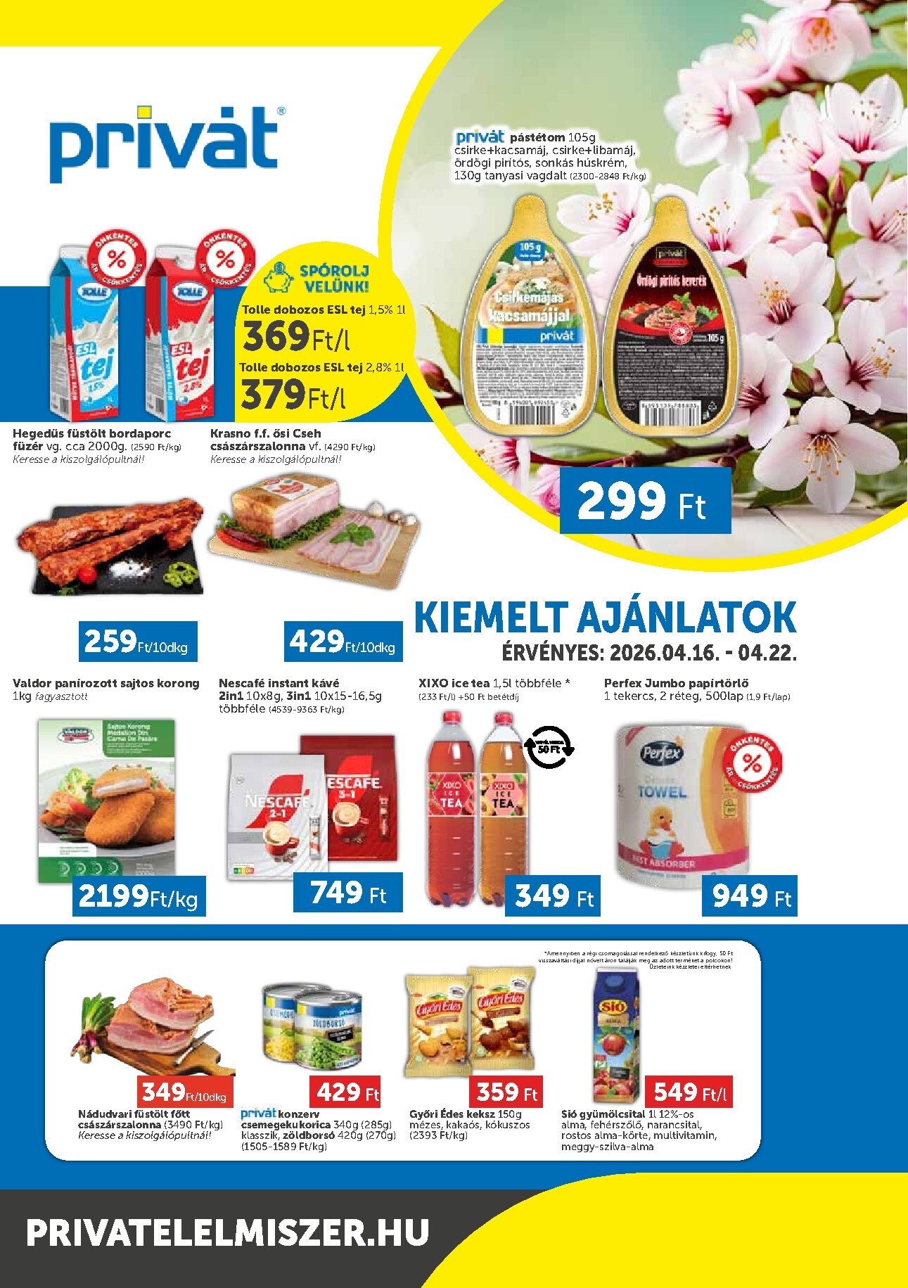 privat-elelmiszer - A jövőbeli Privát akciós újság csütörtöktől 2026.04.16.-tól szerdától 2026.04.22.-ig érvényes.