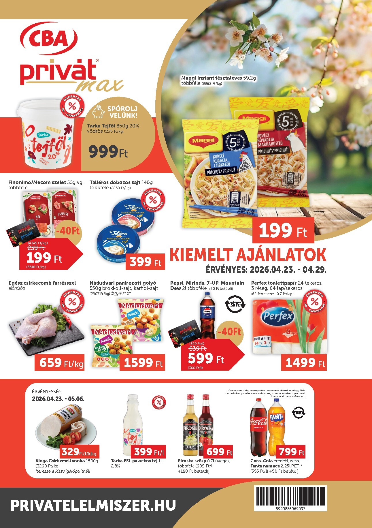 privat-elelmiszer - A jövőbeli Privát Max akciós újság csütörtöktől 2026.04.23.-tól szerdától 2026.04.29.-ig érvényes.