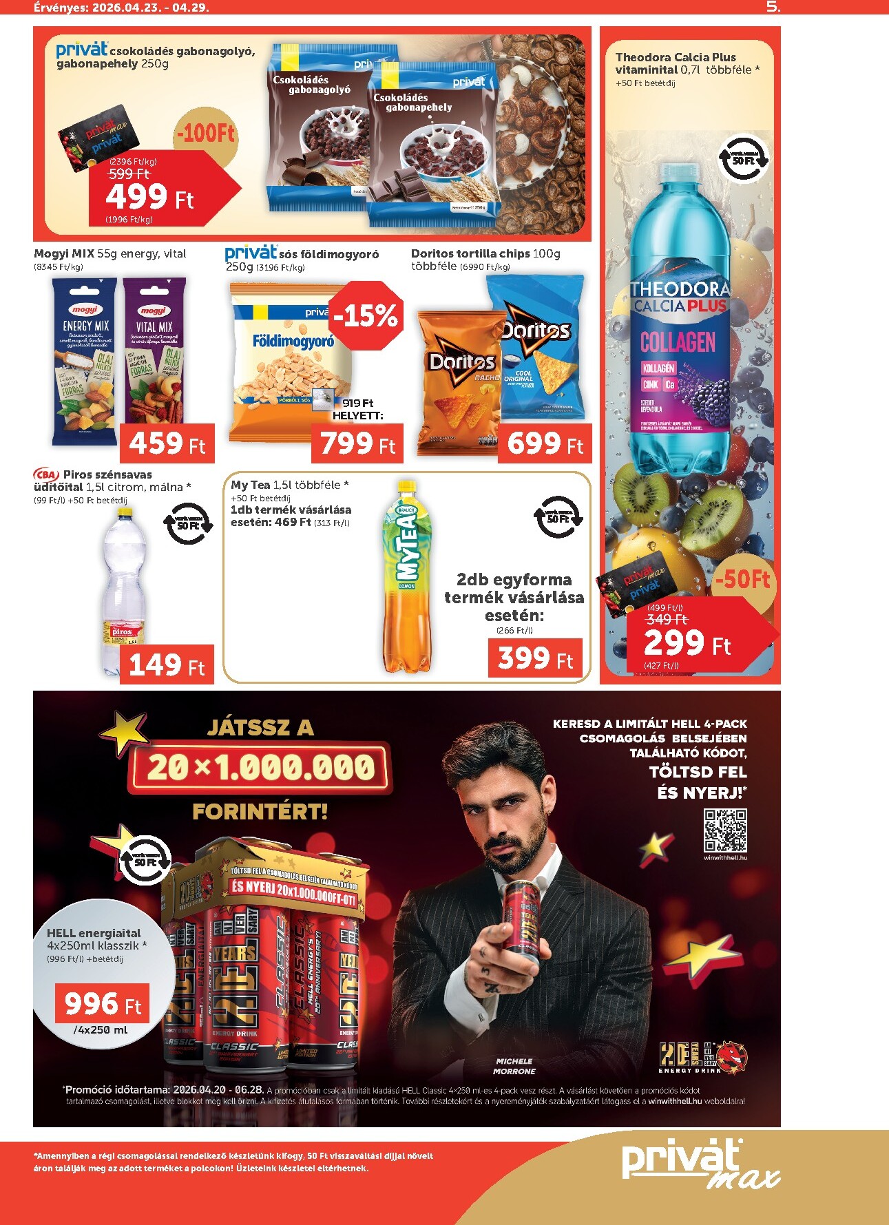 privat-elelmiszer - A jövőbeli Privát Max akciós újság csütörtöktől 2026.04.23.-tól szerdától 2026.04.29.-ig érvényes. - page: 5
