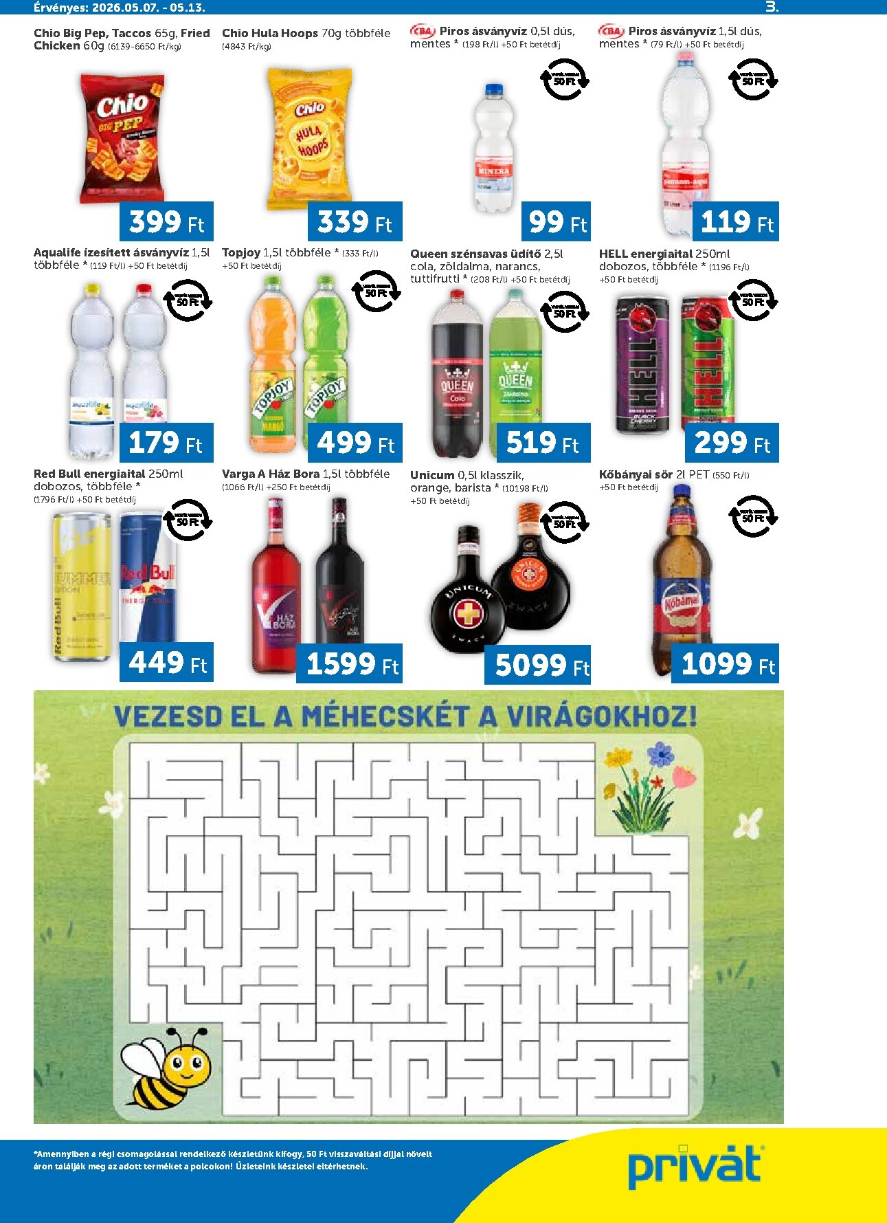 privat-elelmiszer - Aktuális Privát - Bács-Kiskun, Békés, Csongrád-Csanád, Tolna, Baranya, Somogy vármegye szórólap érvényes csütörtöktől 2026.05.07.-től szerdától 2026.05.13.-ig - page: 3