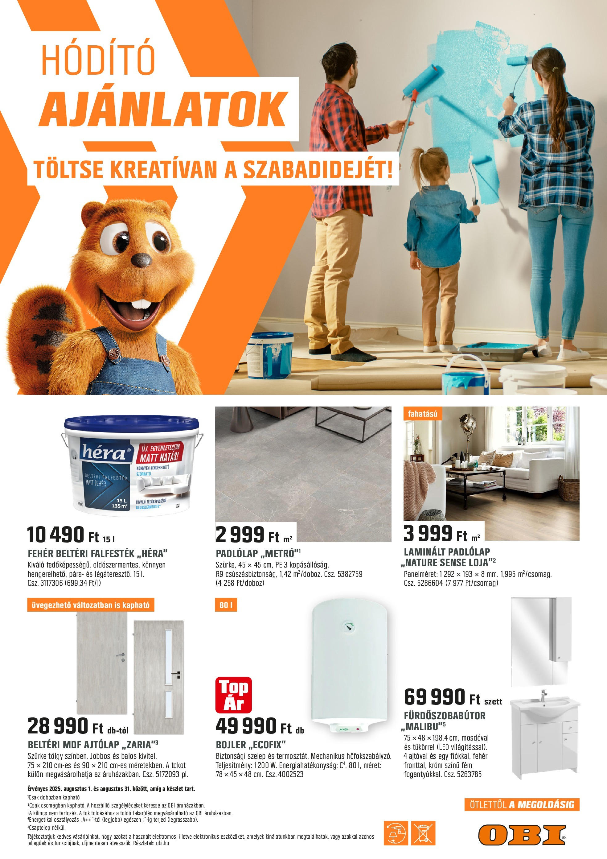 obi - OBI akciós újság, érvényes 08.01. - 08.31. - page: 1