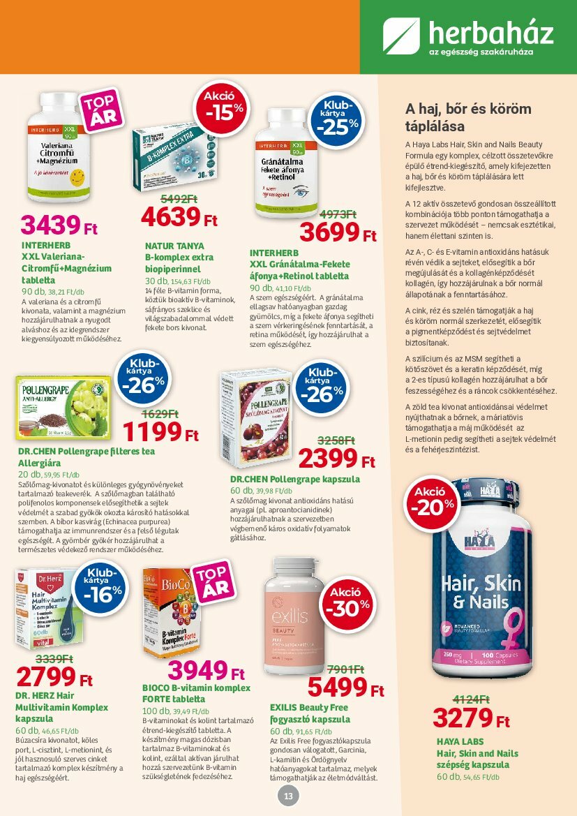 herbahaz - Herbaház akciós újság, érvényes 08.04. - 08.31. - page: 13