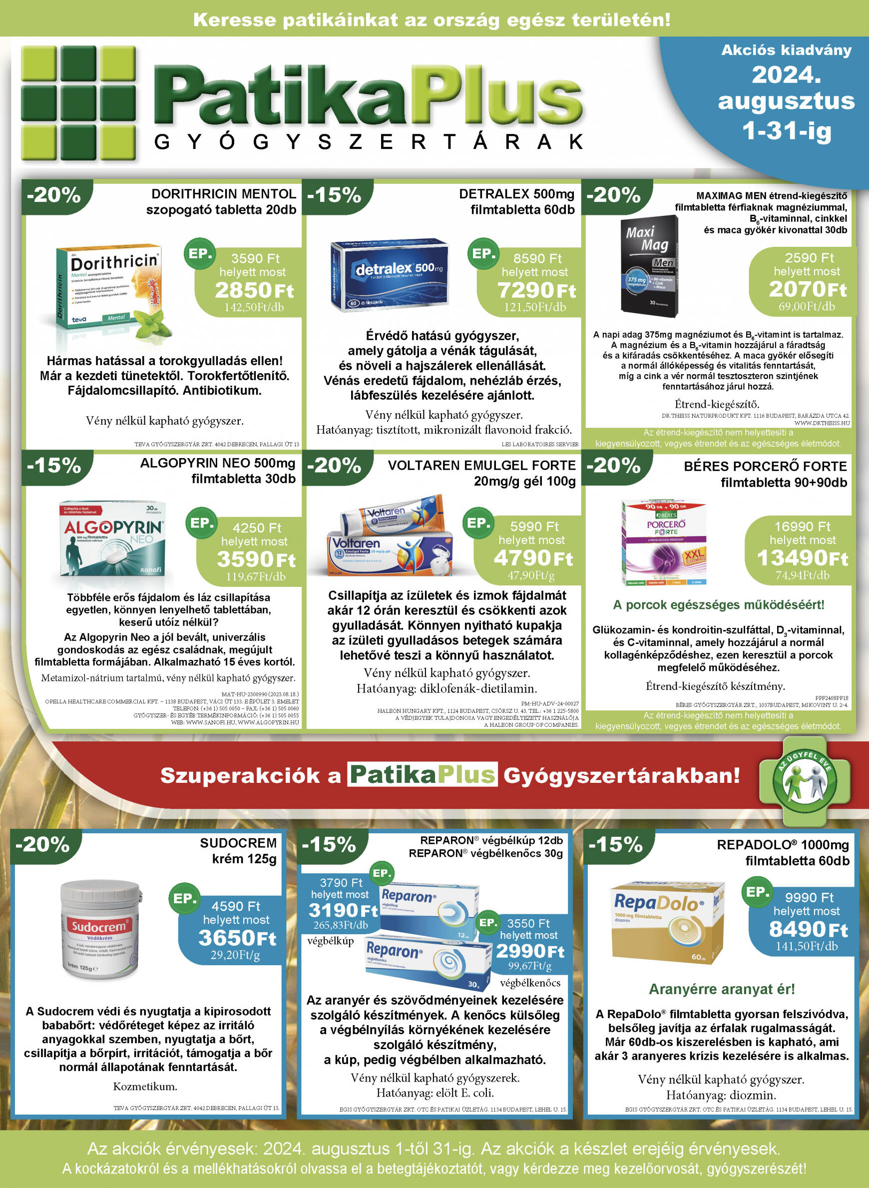 patikaplus - Aktuális újság PatikaPlus 08.01. - 08.31.