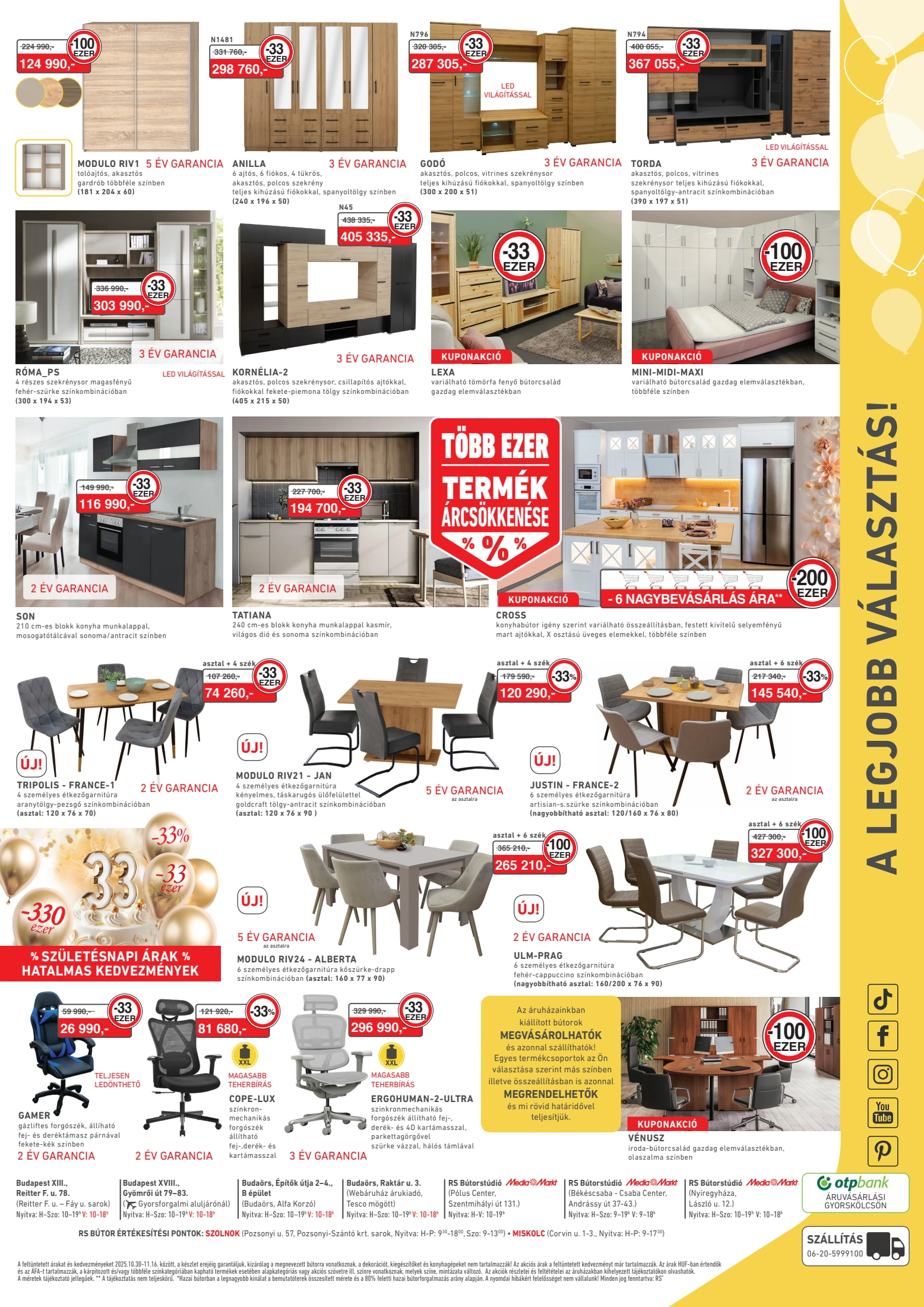 rs-butor - RS Bútor - Születésnapi akciós kiadvány akciós újság, érvényes 11.01. - 11.30. - page: 2