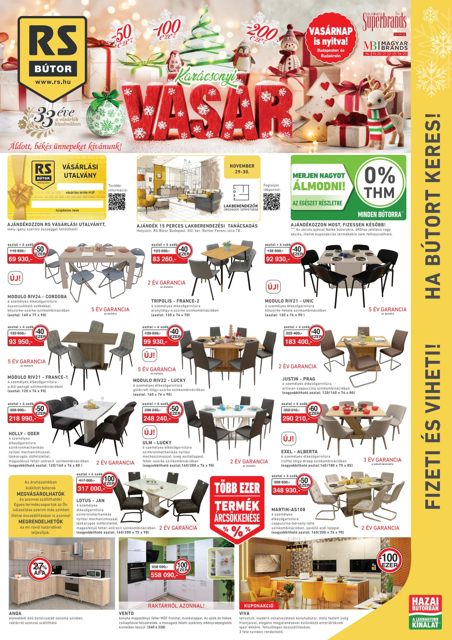 rs-butor - RS Bútor - Karácsonyi vásár akciós újság, érvényes 11.19. - 11.25. - page: 1